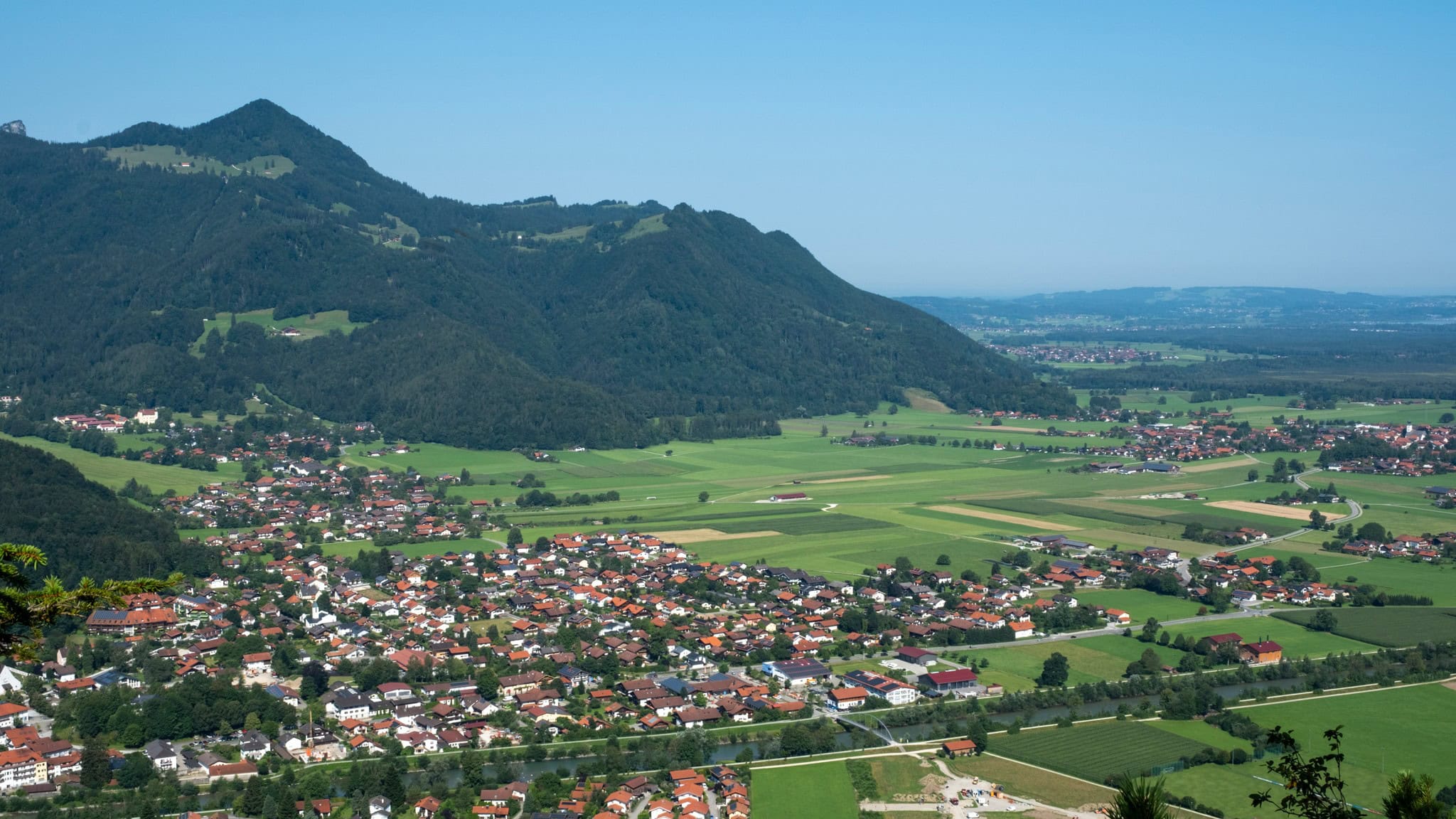 Blick in das Achental im Chiemgau, Richtung Marquartstein